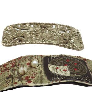 Two Vintage Hair Barrettes/ Ponytail Holders/ Clips